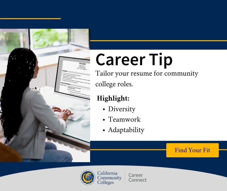 Career tip - Tailor your resume for community college roles